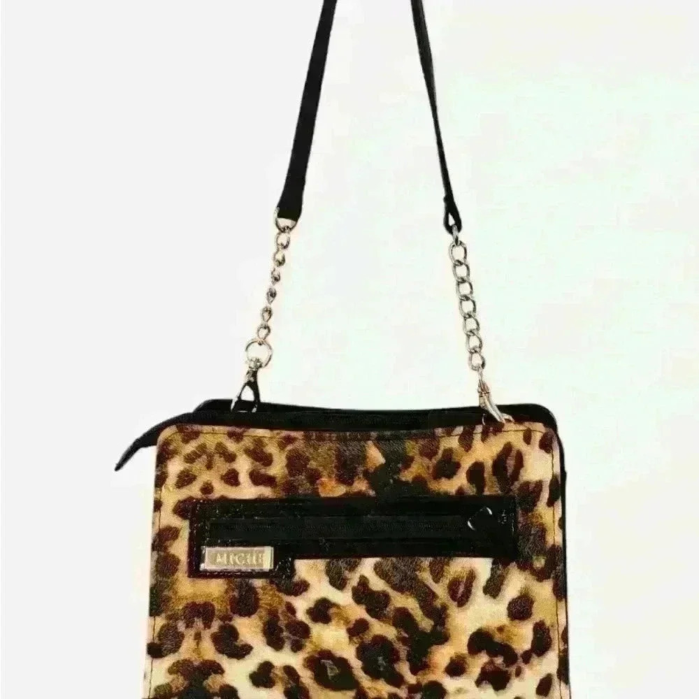 MICHE TESS interchangeable purse. With leopard print cover. 8x6” shoulder bag - Picture 3 of 10